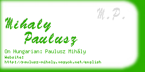 mihaly paulusz business card